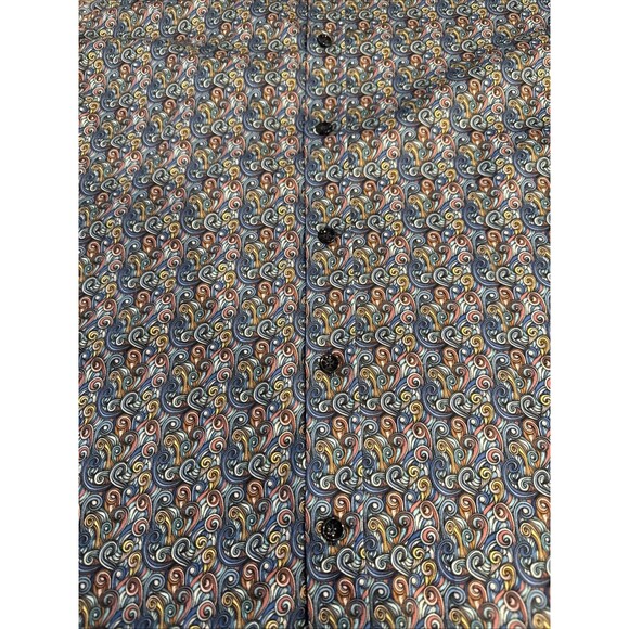 Robert Graham Mens Tailored Paisley SZ Large Long Sleeve Button Up Flip Cuff - Picture 7 of 15